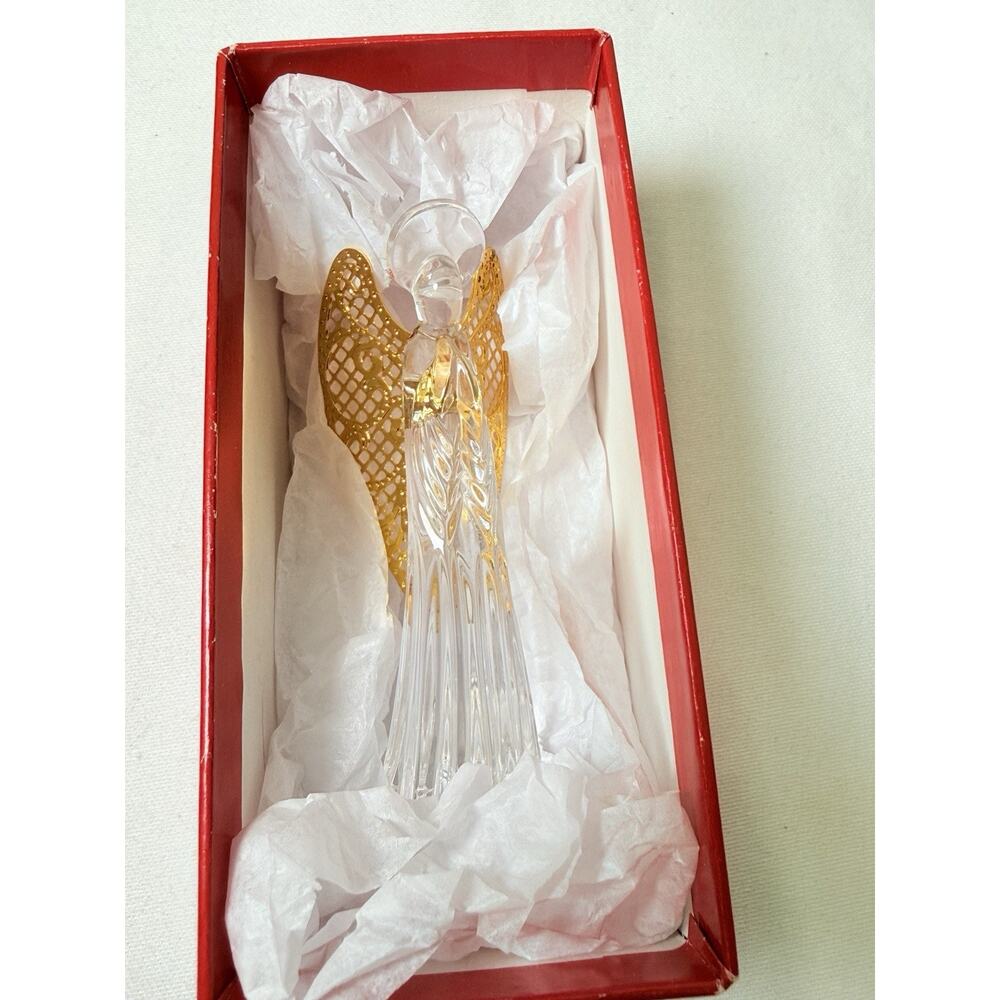 Gorham Crystal/ Gold Tone Angel Ornament